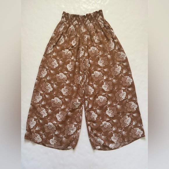 PINK LILY SOUL BROWN FLORAL PRINT PANT Sz. XL - Picture 7 of 10